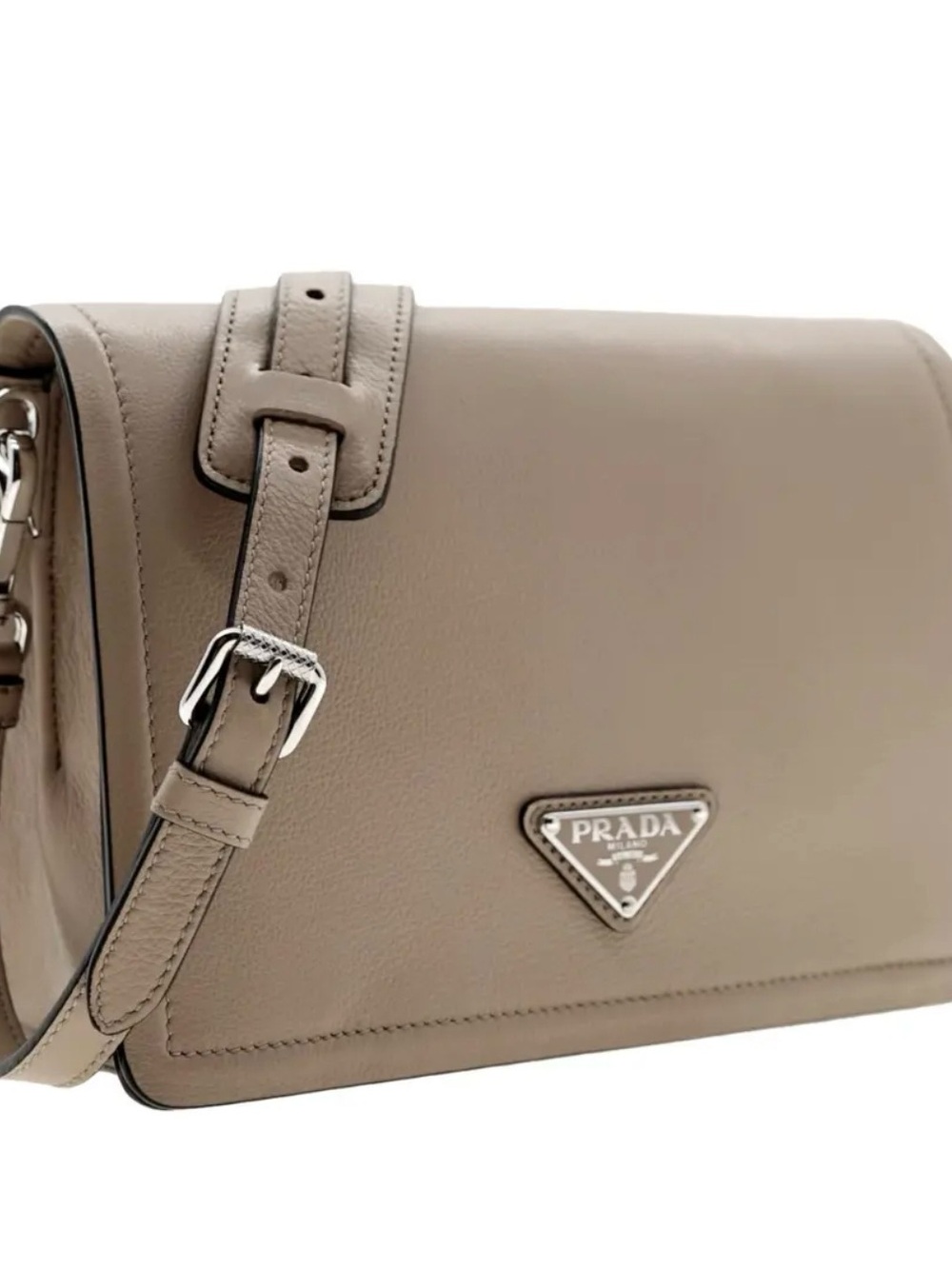 Prada Glace Calf Leather Crossbody
Beige Silver Hardware w/ COA (MSRP $1,950)